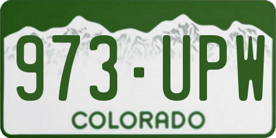 CO license plate 973UPW