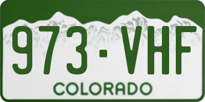 CO license plate 973VHF
