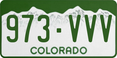 CO license plate 973VVV