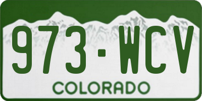 CO license plate 973WCV