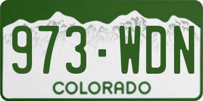 CO license plate 973WDN