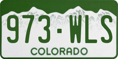 CO license plate 973WLS