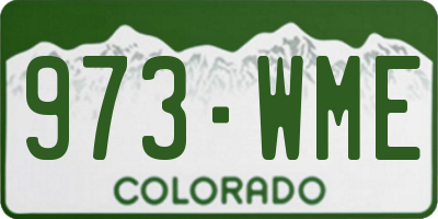 CO license plate 973WME