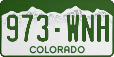 CO license plate 973WNH