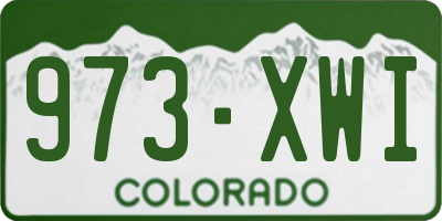 CO license plate 973XWI
