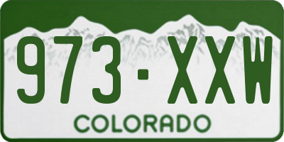 CO license plate 973XXW