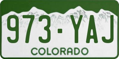 CO license plate 973YAJ