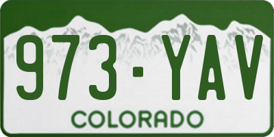 CO license plate 973YAV