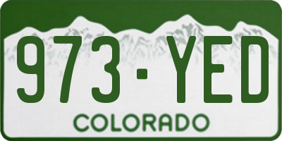 CO license plate 973YED