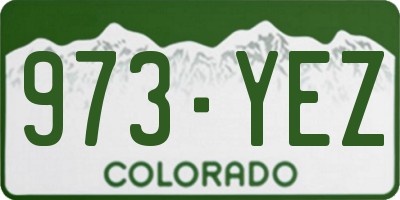CO license plate 973YEZ