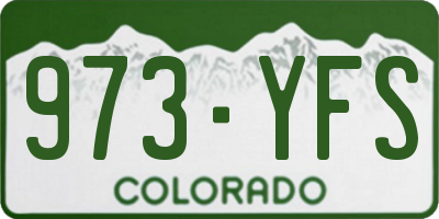 CO license plate 973YFS