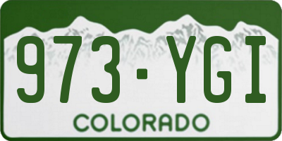 CO license plate 973YGI
