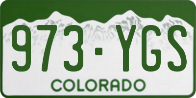CO license plate 973YGS
