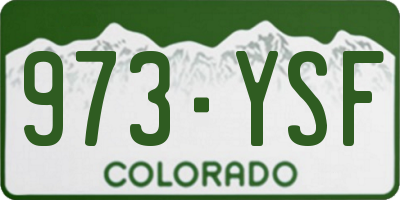CO license plate 973YSF