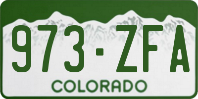 CO license plate 973ZFA