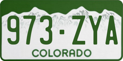CO license plate 973ZYA