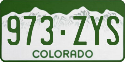 CO license plate 973ZYS