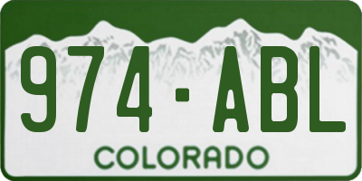 CO license plate 974ABL