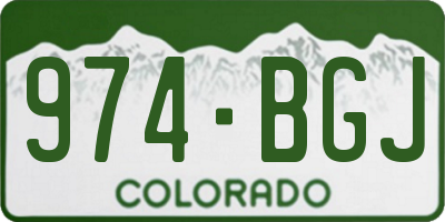 CO license plate 974BGJ