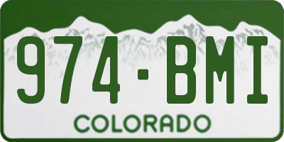 CO license plate 974BMI