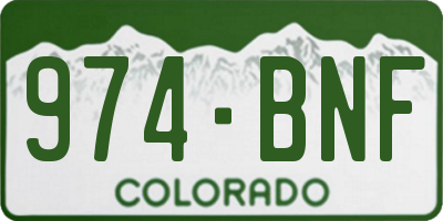 CO license plate 974BNF
