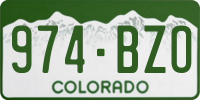 CO license plate 974BZO