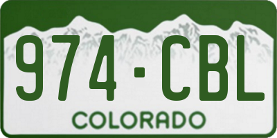 CO license plate 974CBL
