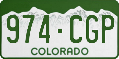 CO license plate 974CGP
