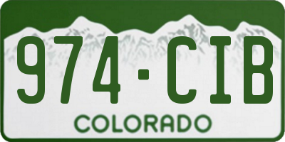CO license plate 974CIB