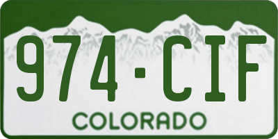 CO license plate 974CIF