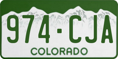 CO license plate 974CJA