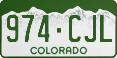 CO license plate 974CJL