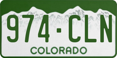 CO license plate 974CLN