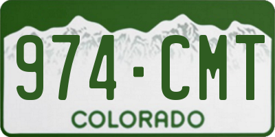 CO license plate 974CMT