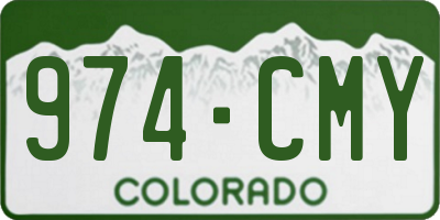 CO license plate 974CMY
