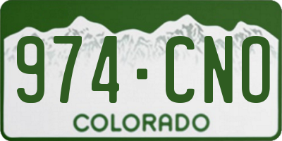 CO license plate 974CNO
