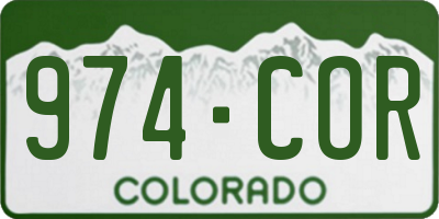 CO license plate 974COR