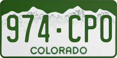 CO license plate 974CPO