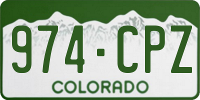 CO license plate 974CPZ