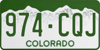CO license plate 974CQJ