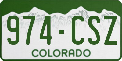 CO license plate 974CSZ