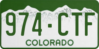 CO license plate 974CTF