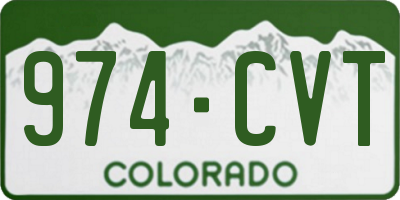 CO license plate 974CVT