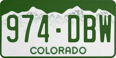 CO license plate 974DBW