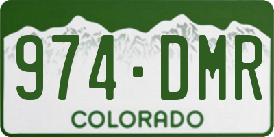 CO license plate 974DMR