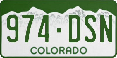 CO license plate 974DSN