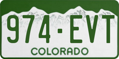 CO license plate 974EVT