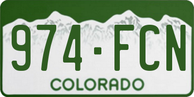 CO license plate 974FCN