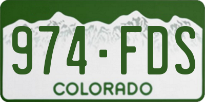 CO license plate 974FDS
