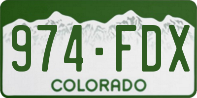 CO license plate 974FDX